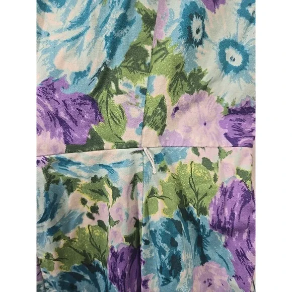 Talbots Garden Party Dress Women's 8P Floral Pleated Fit Flare Sleeveless Lined - Picture 7 of 9